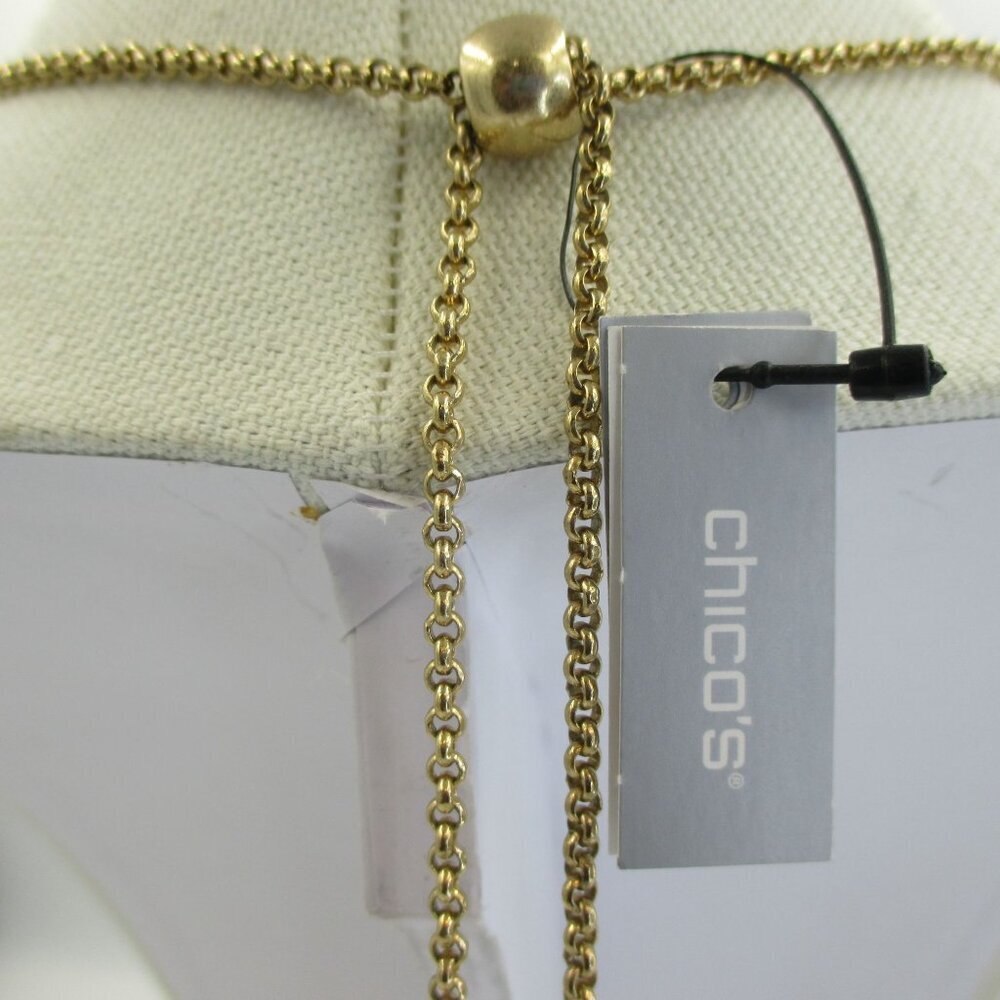 Chico's Gold Tone Adjustable Necklace Art to Wear NEW $49 - Picture 8 of 10